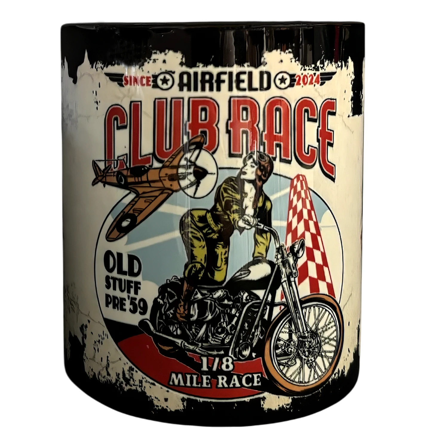 Airfield Club Race Keramiktassen Festivalmotiv 2026 Schwarz