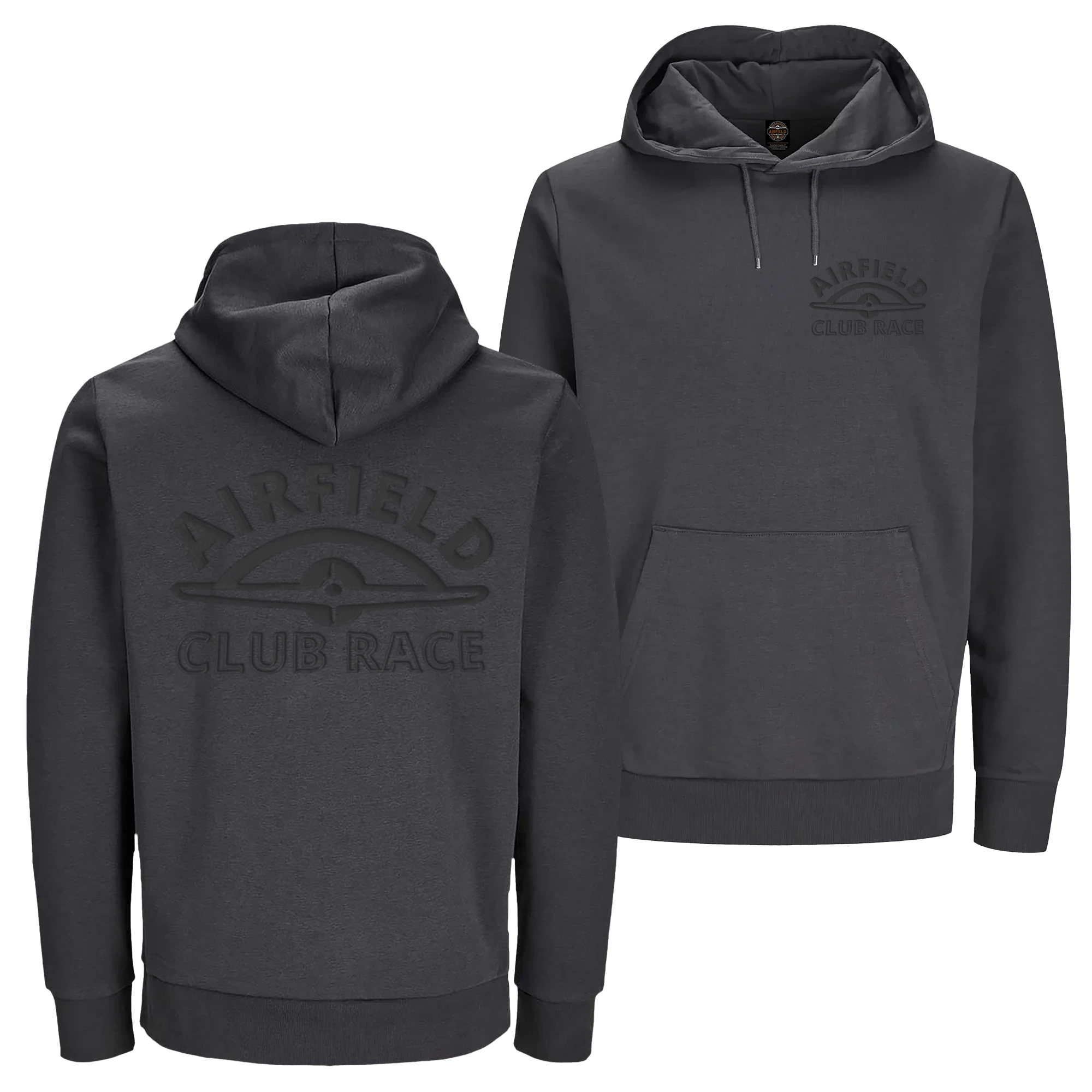 Airfield Club Race Hoodie Airborn mit Stick Asphalt