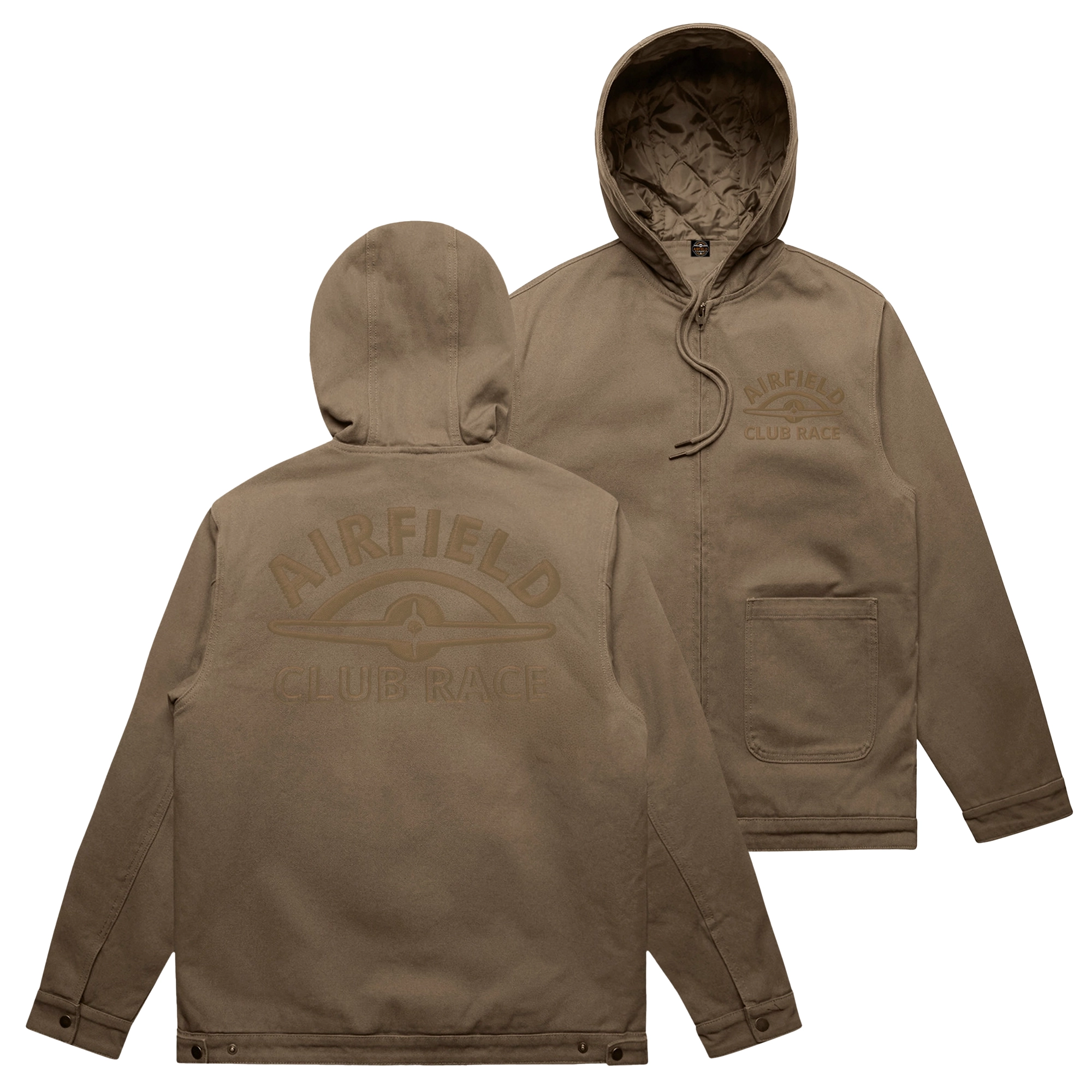 Airfield Club Race Canvas Jacke mit Kapuze Airborn Logo mit Stick